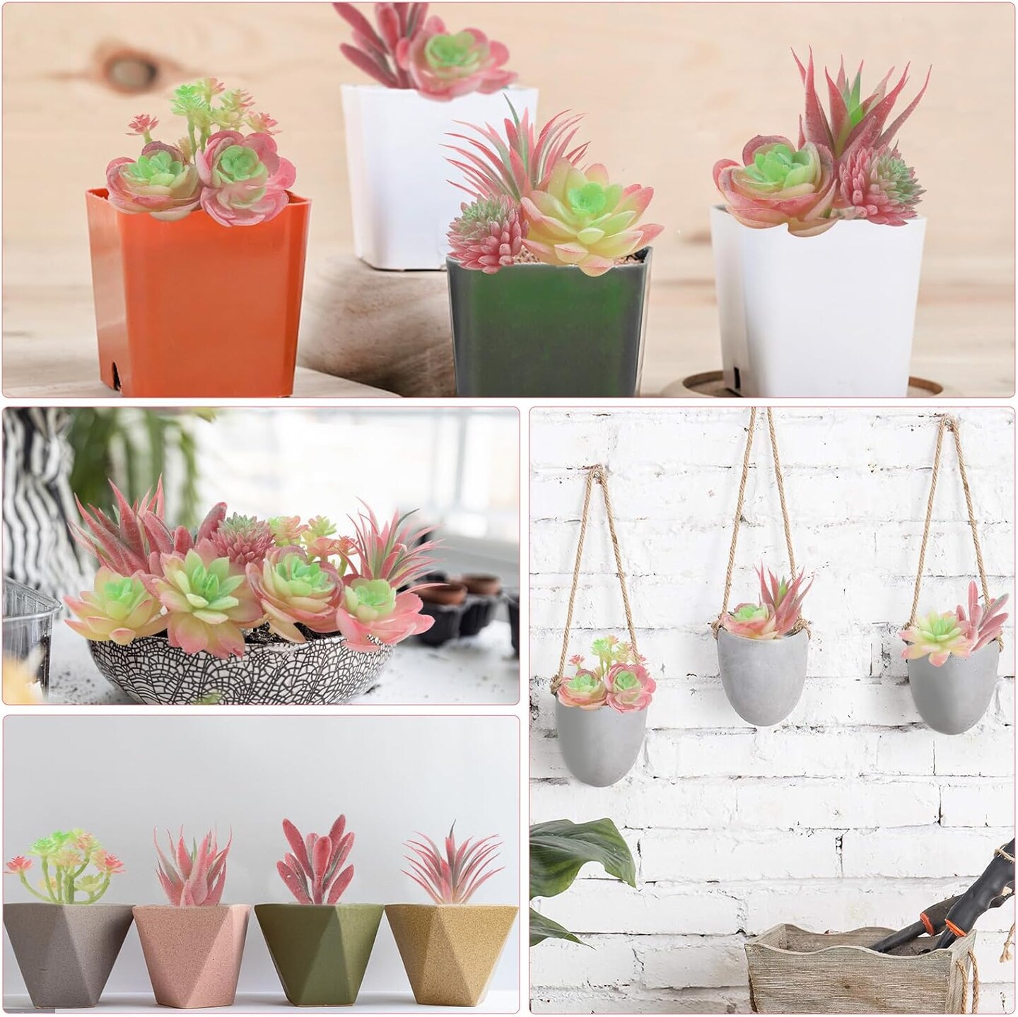 Artificial Succulents Plants-9 Pcs Mini Fake Succulents Unpotted Faux Succulents Plants, Realistic Crafting Floral Decor for Home, Party, Office, Indoor & Outdoor