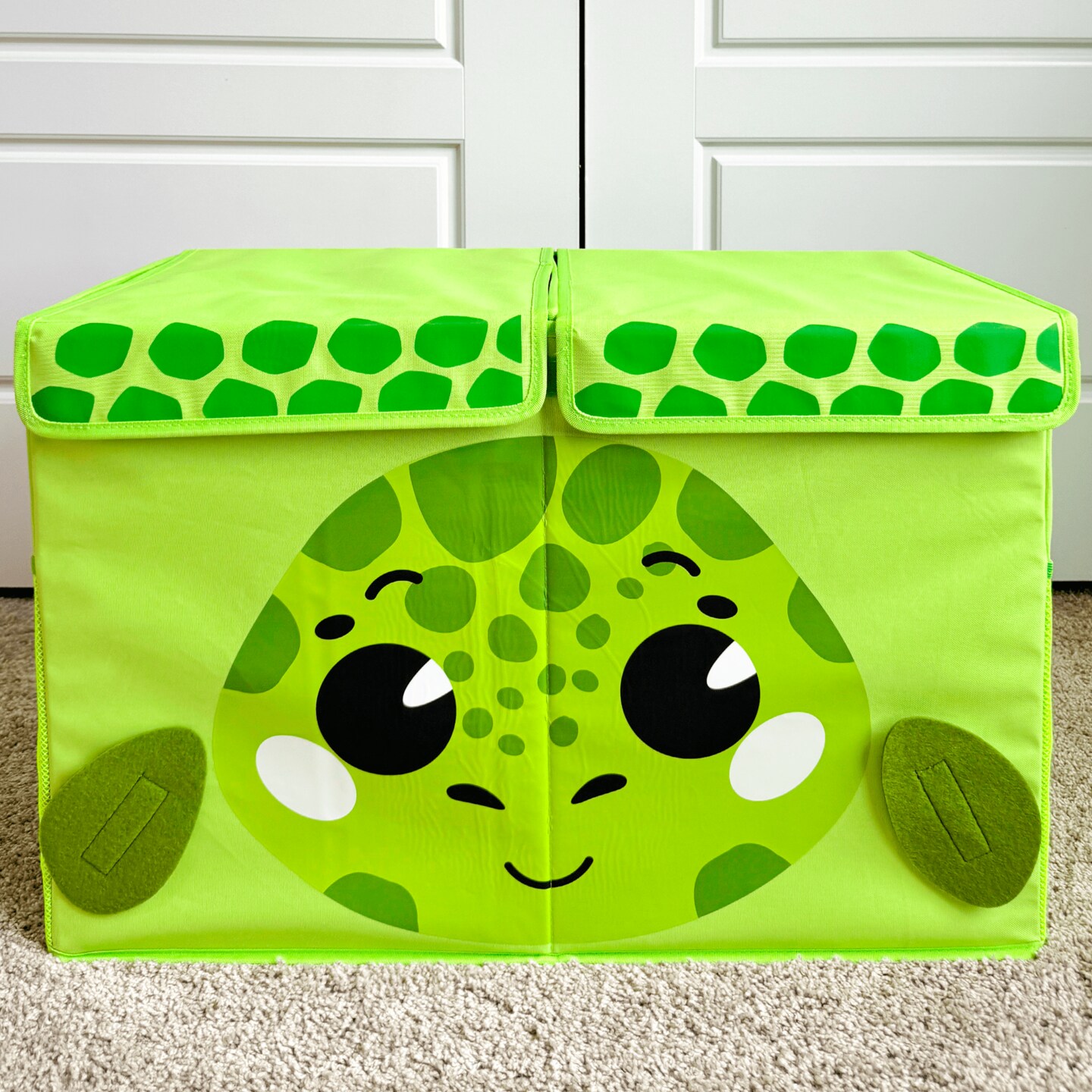 QUOKKA Toy Storage Box for Boys and Girls - 16x12x10 In Toy Chest Organizer for Kids - | Collapsible | Handles | Flip-Top Lids | - Fabric Foldable Bin for Playroom - Nursery Room Organization