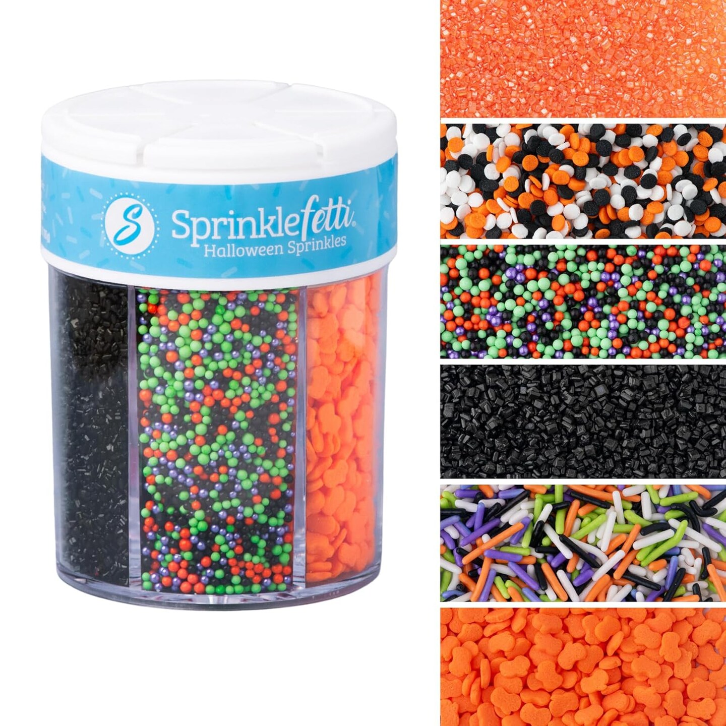 Halloween Sprinkles, Edible Sprinkle Mix, Pumpkin, Jimmies, Perfect for Cake Decorations, Baking, Ice Cream, Cookies, Cupcake Topper, 6.45 ounces