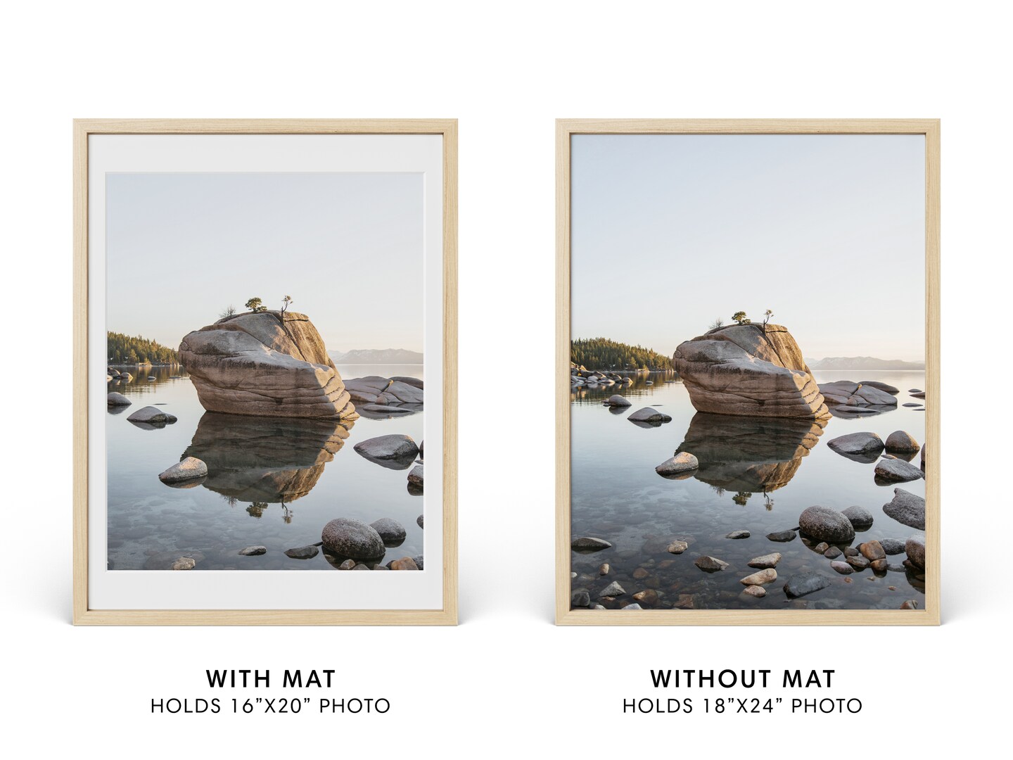 Haus and Hues Oak Wood Picture Frames Matted with Real Glass