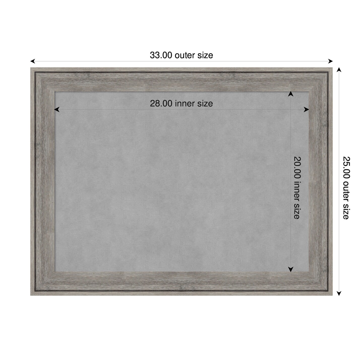 Regis Barnwood Grey Wood Framed Magnetic Board
