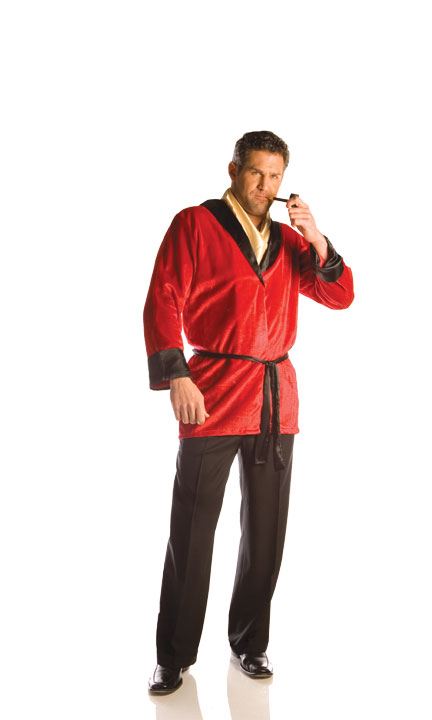 SMOKING JACKET Hugh Hefner robe adult mens halloween costume STANDARD