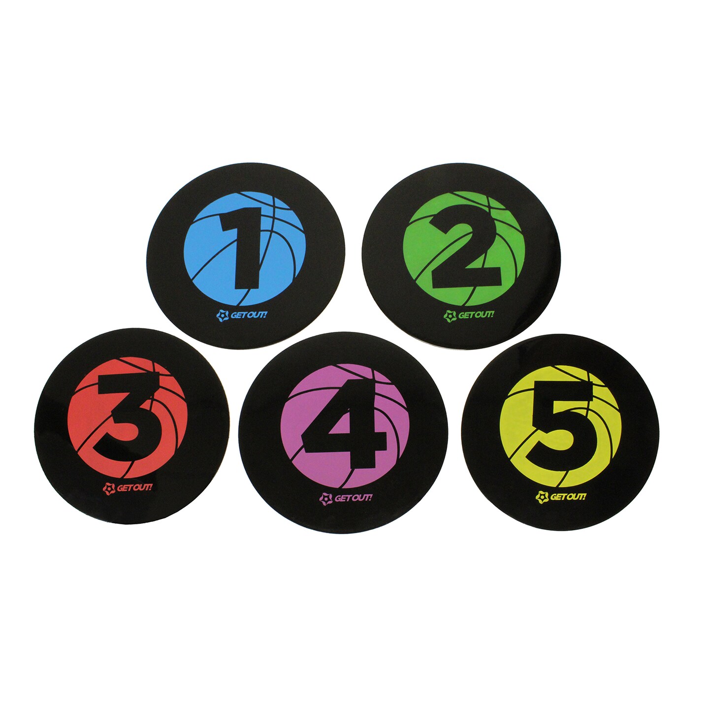 Basketball Training Disc Spot Markers 5-Pack Court Floor Poly Spots
