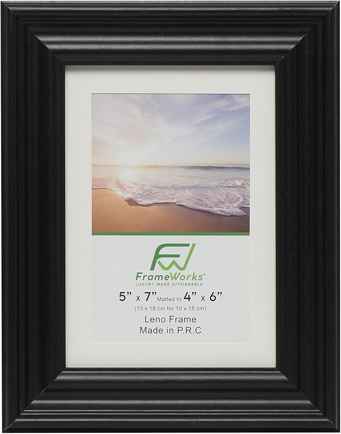 6" Black Wooden Picture Frames with Luxury Wide Molded Edge