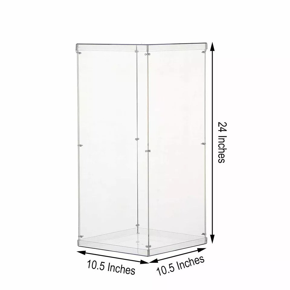 24" tall Clear Acrylic Display Box Centerpiece Wedding Pedestal Riser Column