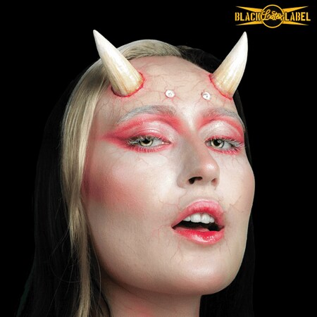Large Devil Horns 3D FX Transfer Costume Accessory - Black Label Latex