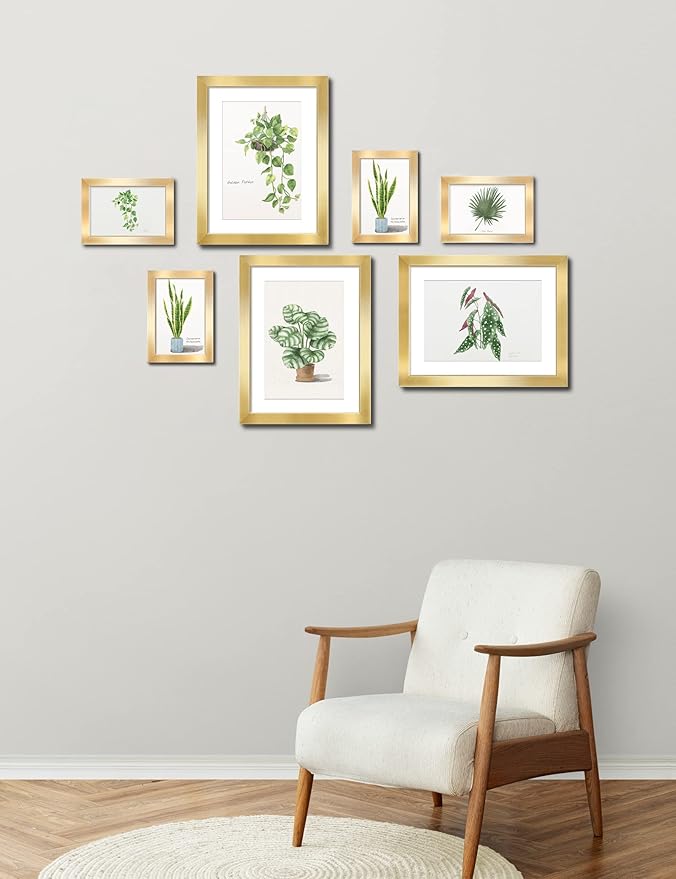4x6 Picture Frames (1 Pack, Gold), Simple Designed Photo Frame, For Pictures 4x6 for Wall Mounting, Classic Simple Home Office Decor