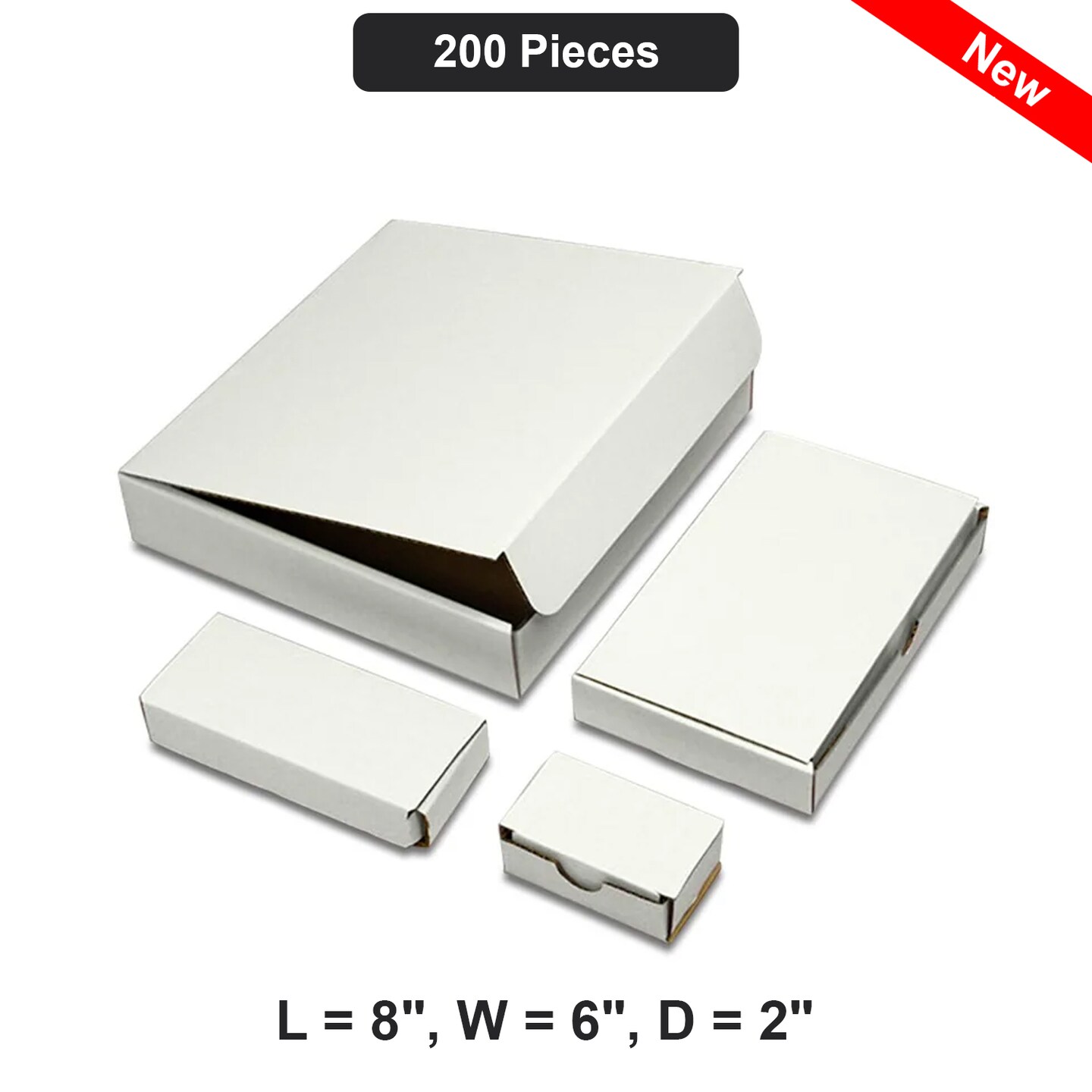 Wide Shipping Box 8x6x2 Inch Durable Corrugated Cardboard Mailer Boxes