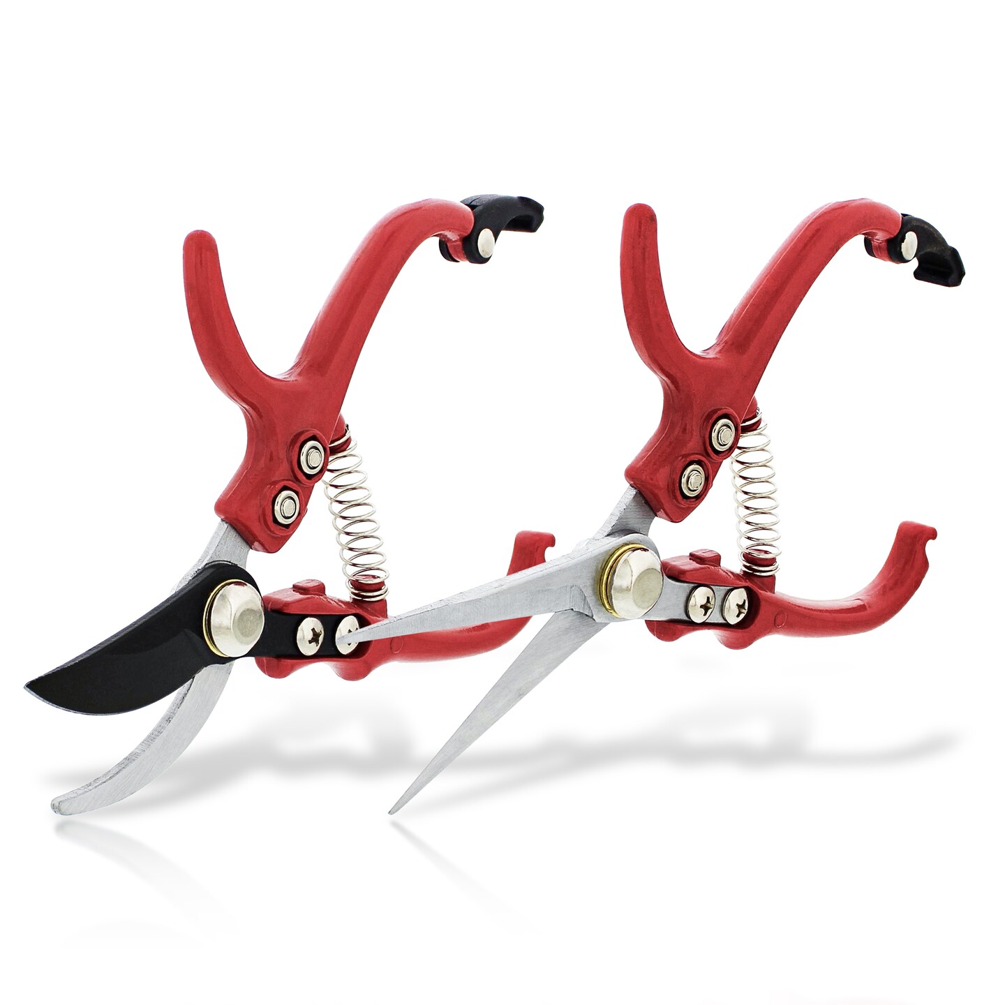 7Penn Garden Pruning Shears - 2pc Straight and Curved Blade Gardening Hand Tools