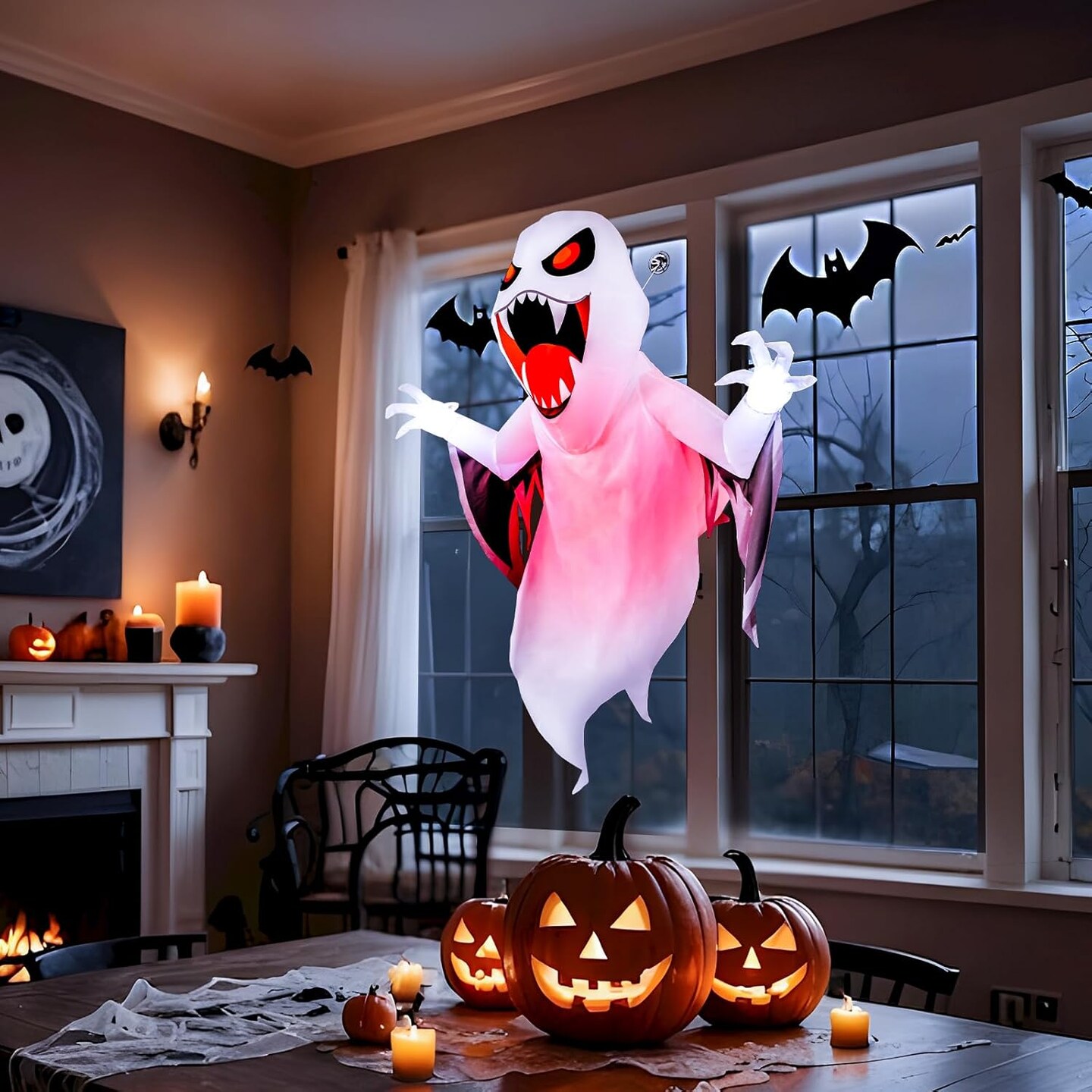 Halloween Inflatable Ghost Broke Out from Window Outdoor Indoor Blow Up Decorations