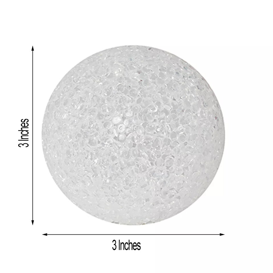 4 pcs 3" wide Assorted LED Orbs Battery Operated Ball Lights Wedding Decorations