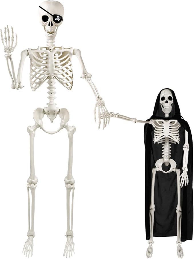 Human Skeleton,Halloween Full Body Posable Human Skeleton Bones Decorations with Movable Joints for Indoor Outdoor Halloween Props Decorations