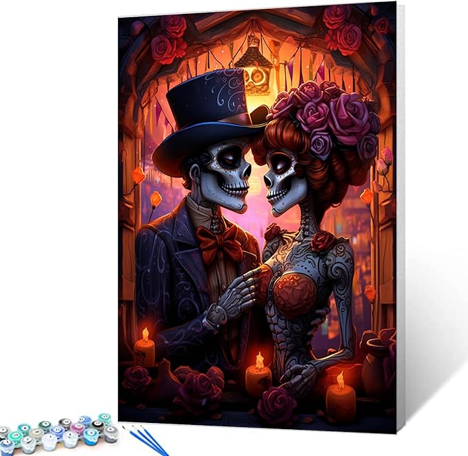 Day of The Dead License Plate Frame Auto Tag Frames Floral License Plates Holder 2 Holes Sugar Skull Gothic Halloween Decorative Car Truck Motorcycle License Plates Cover Tag for Men Women
