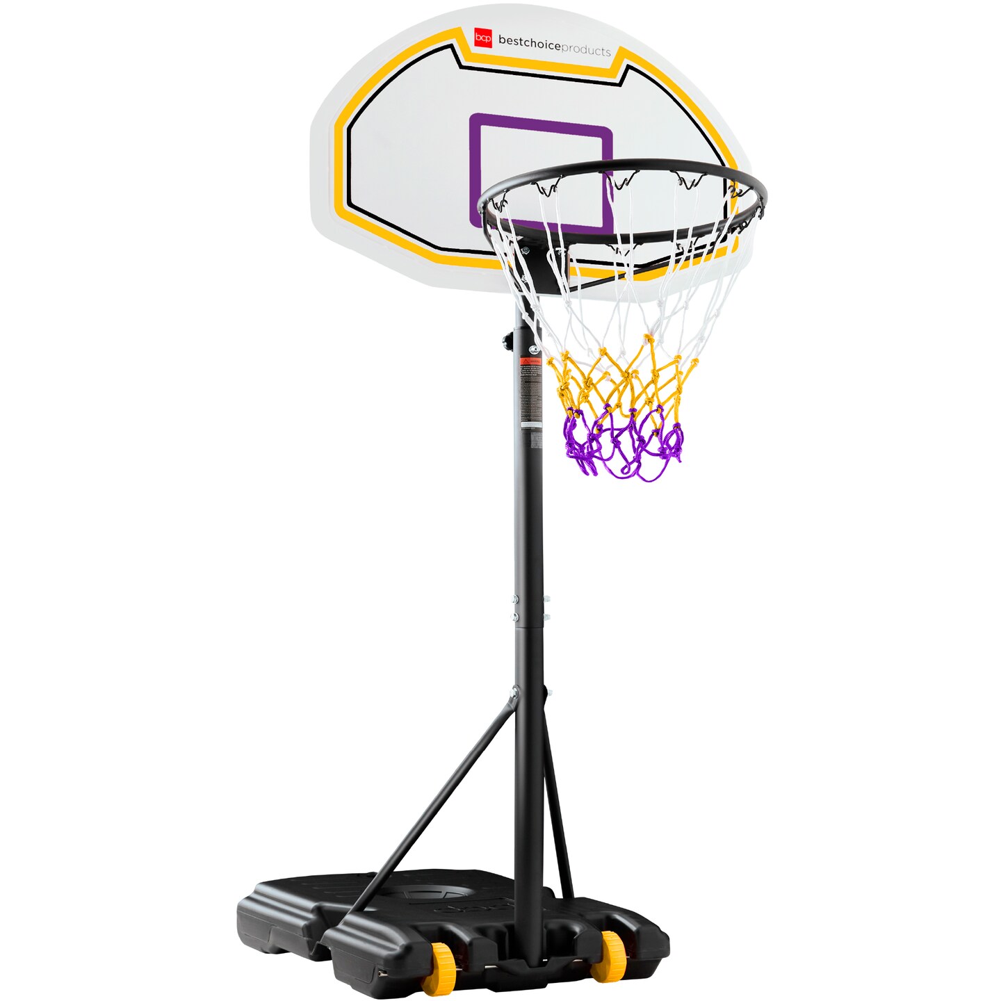 Best Choice Products Kids Height-Adjustable Basketball Hoop, Portable Backboard System w/ 2 Wheels