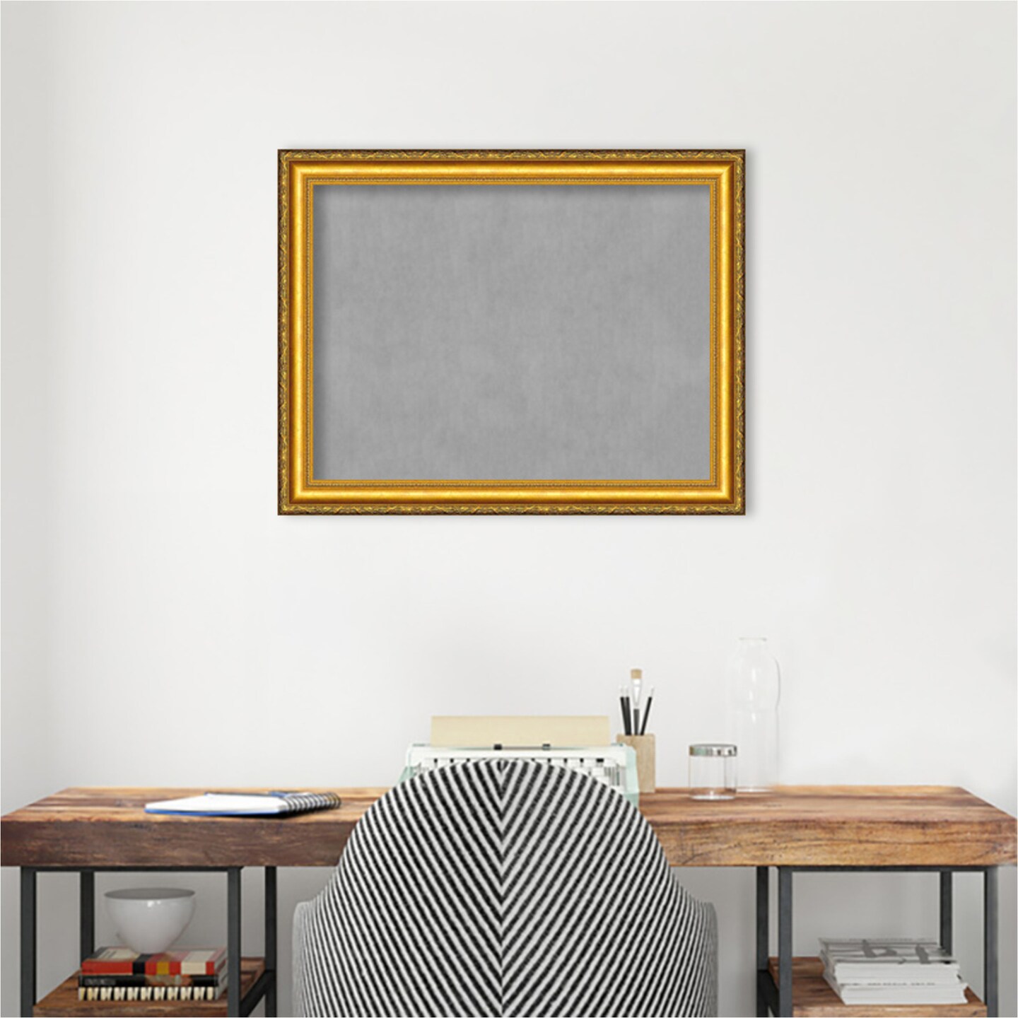 Colonial Embossed Gold Wood Framed Magnetic Board