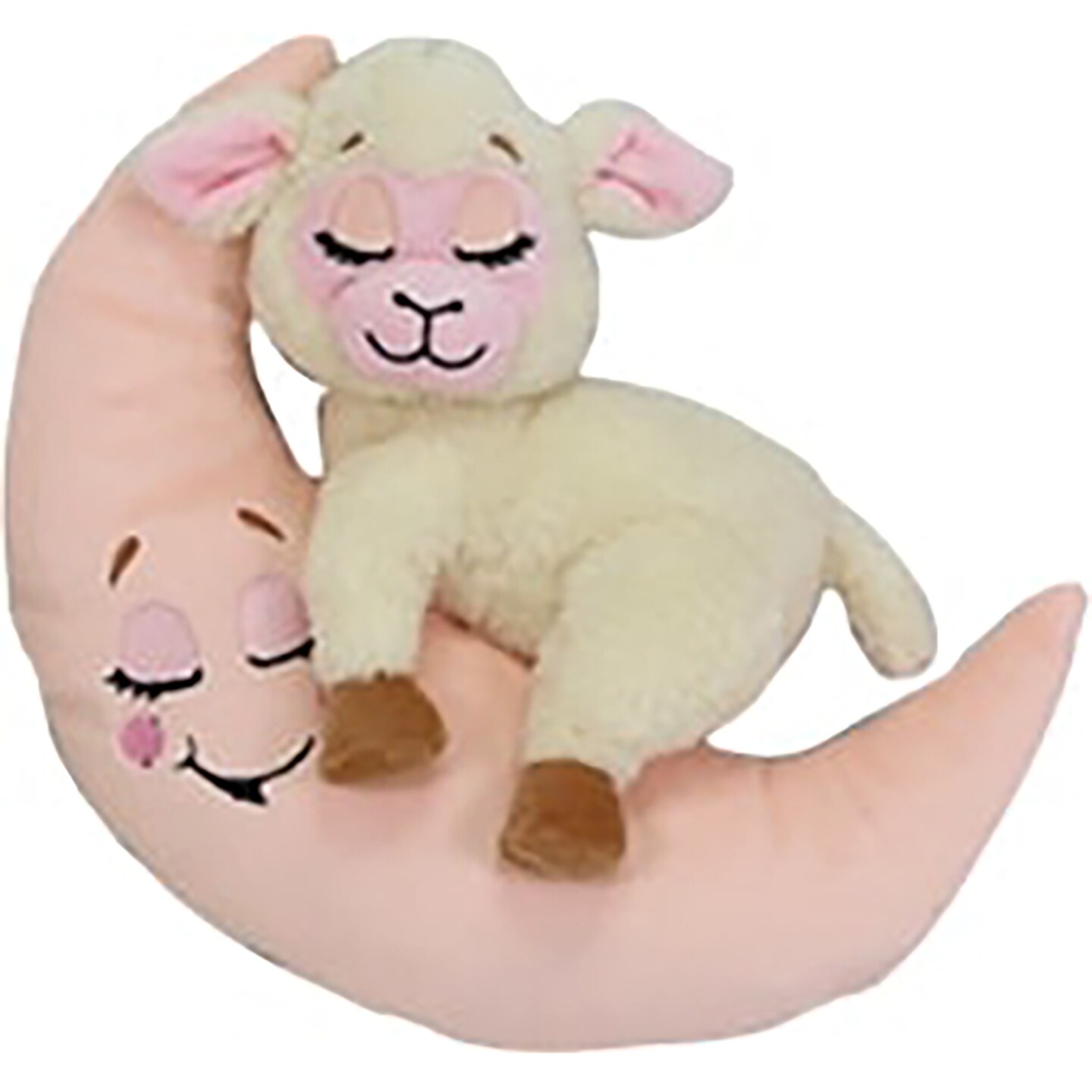 Happpy Nappers: Lullabrites Moon Pet - Lamb - Cream &#x26; Pink -Light &#x26; Sound Plush, Sleeping Animal, Plays Lullabies, Color Changing, Day-Night Toy, Kids