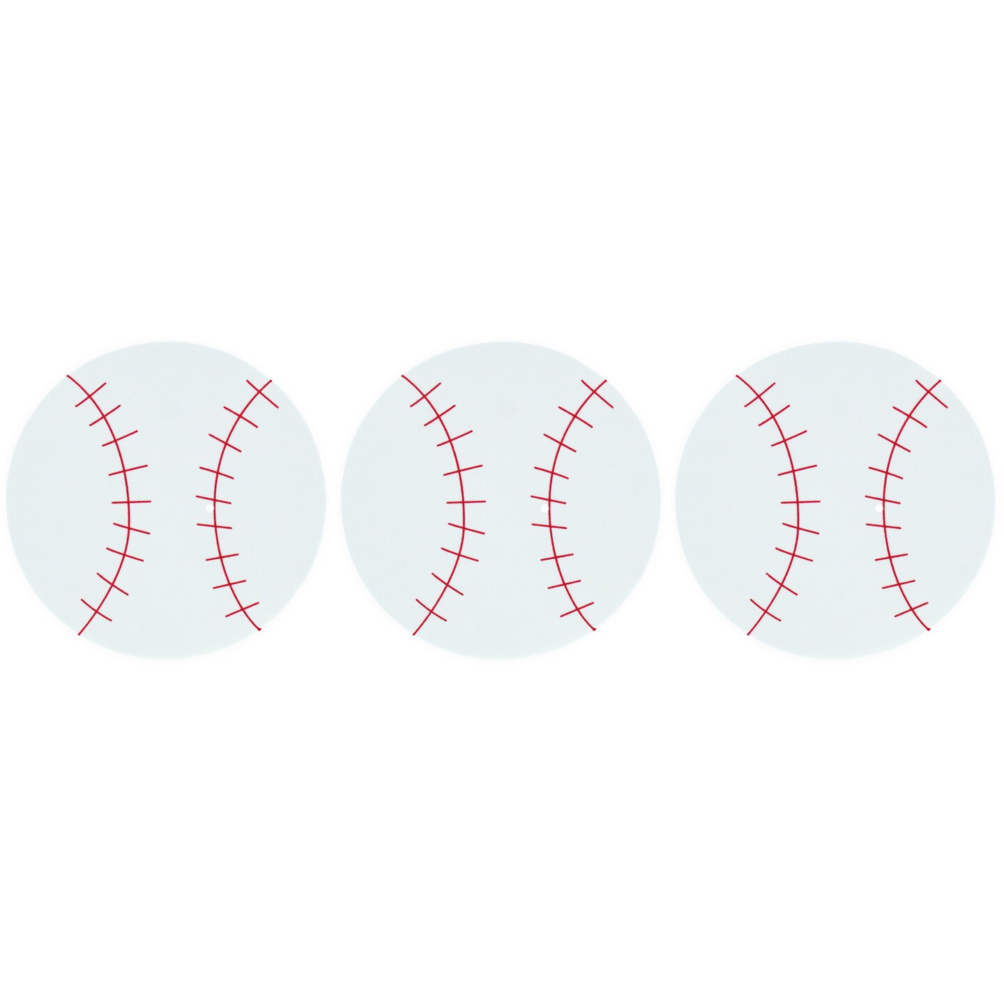 Set of 3 Foam Baseball Craft Cutouts 4.3-Inch DIY Crafts