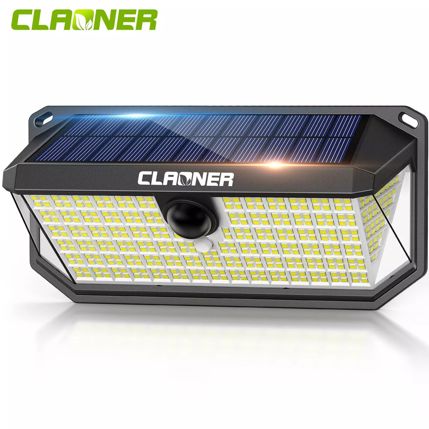 CLAONER 416 LED Solar Powered Lights PIR Motion Sensor Outdoor Garden Wall Lamp
