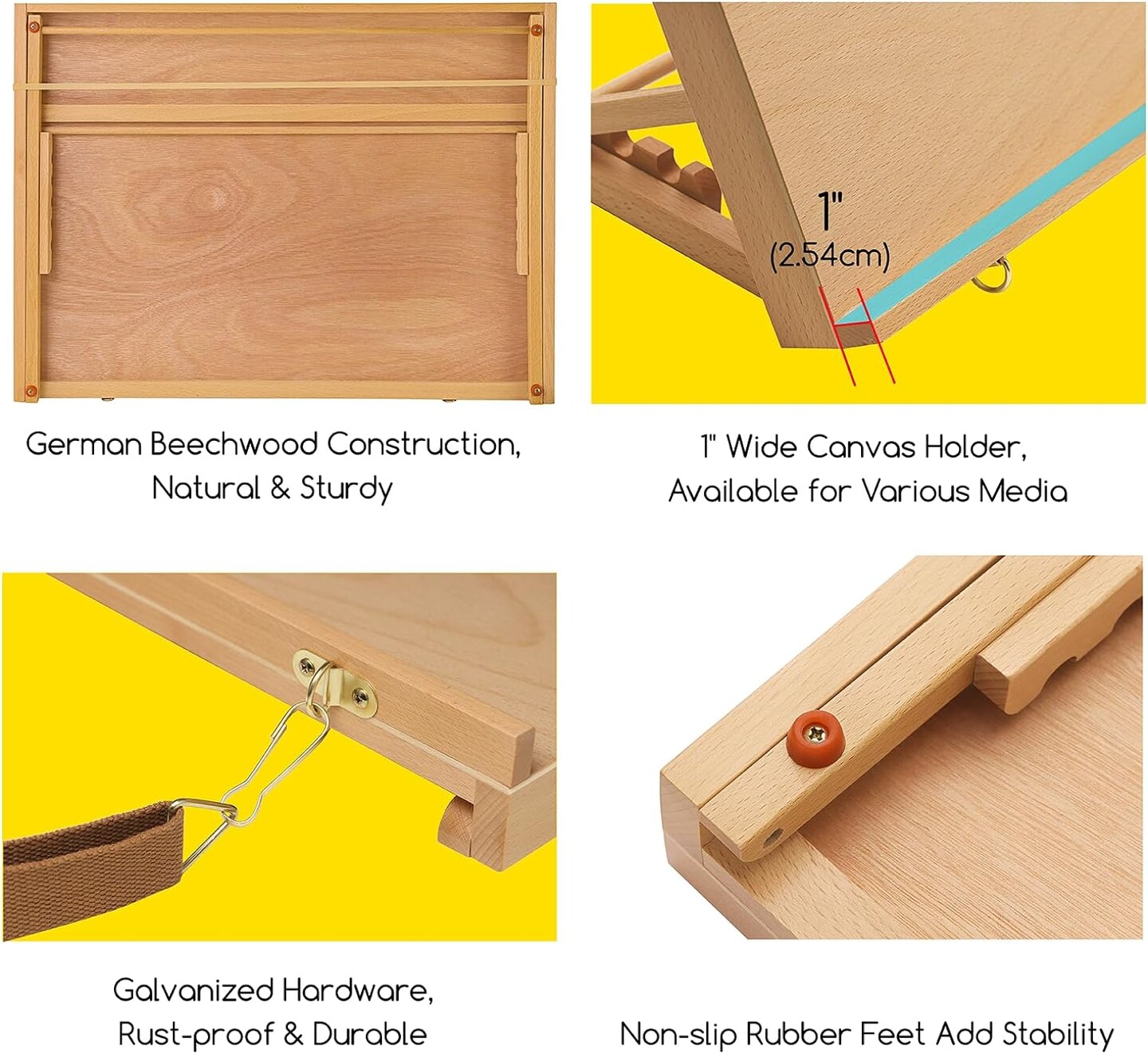 MEEDEN Large Studio Artist Drawing &#x26; Sketching Board, Adjustable Beechwood A2 Sketchboard for Students, Beginners &#x26; Artist- Wood Desktop Easel Board with T-Square, 25-5/8&#x22; X 19&#x22;