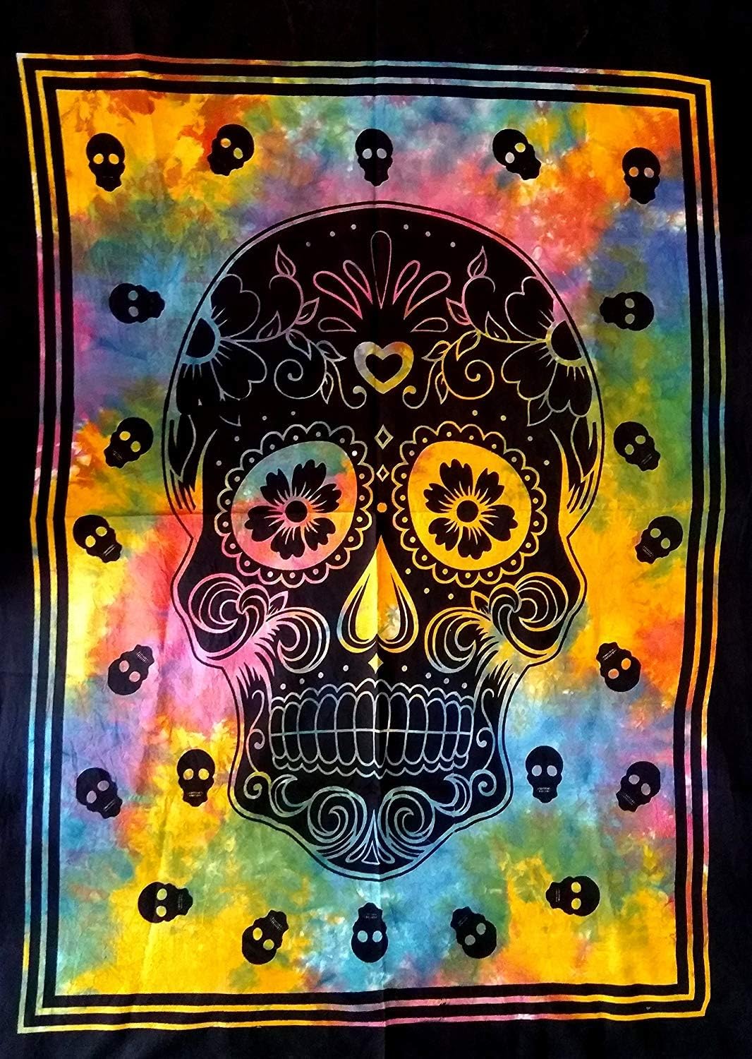 Skull Tapestry Aesthetic Tapestries Gothic Skeleton Dark Horror Wall