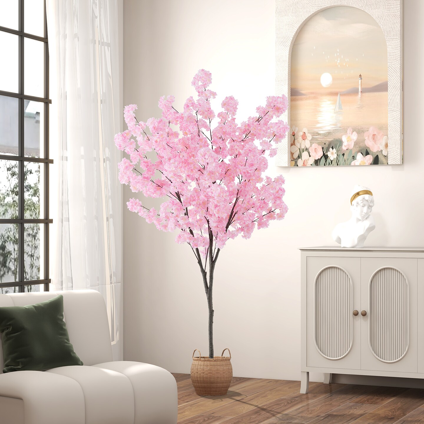 Artificial Cherry Blossom Tree with Pink Flowers