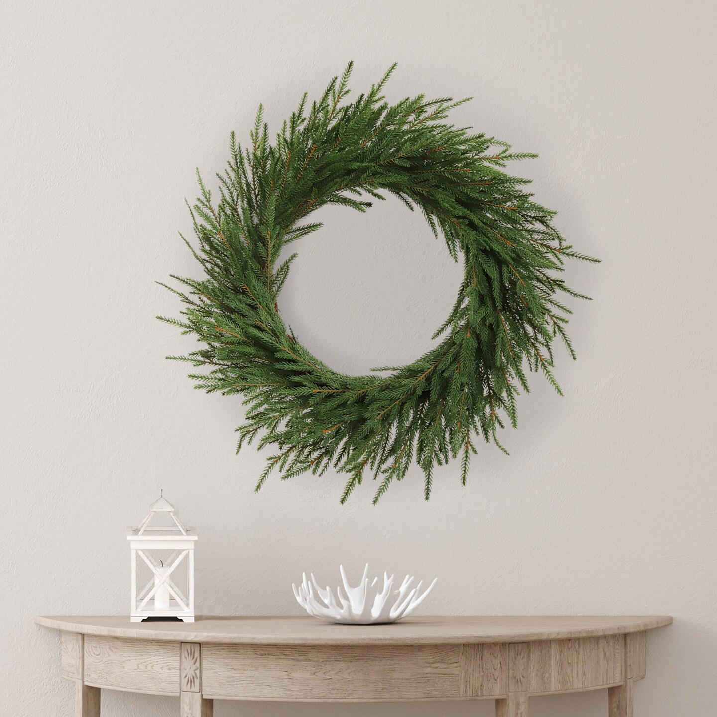24" Real Touch Frasier Wreath | Lifelike Evergreen Christmas Wreath for Doors, Walls & Mantles | Indoor & Covered Outdoor Use | Durable & Reusable Holiday Decor, Floral Home by Artificial Flowers