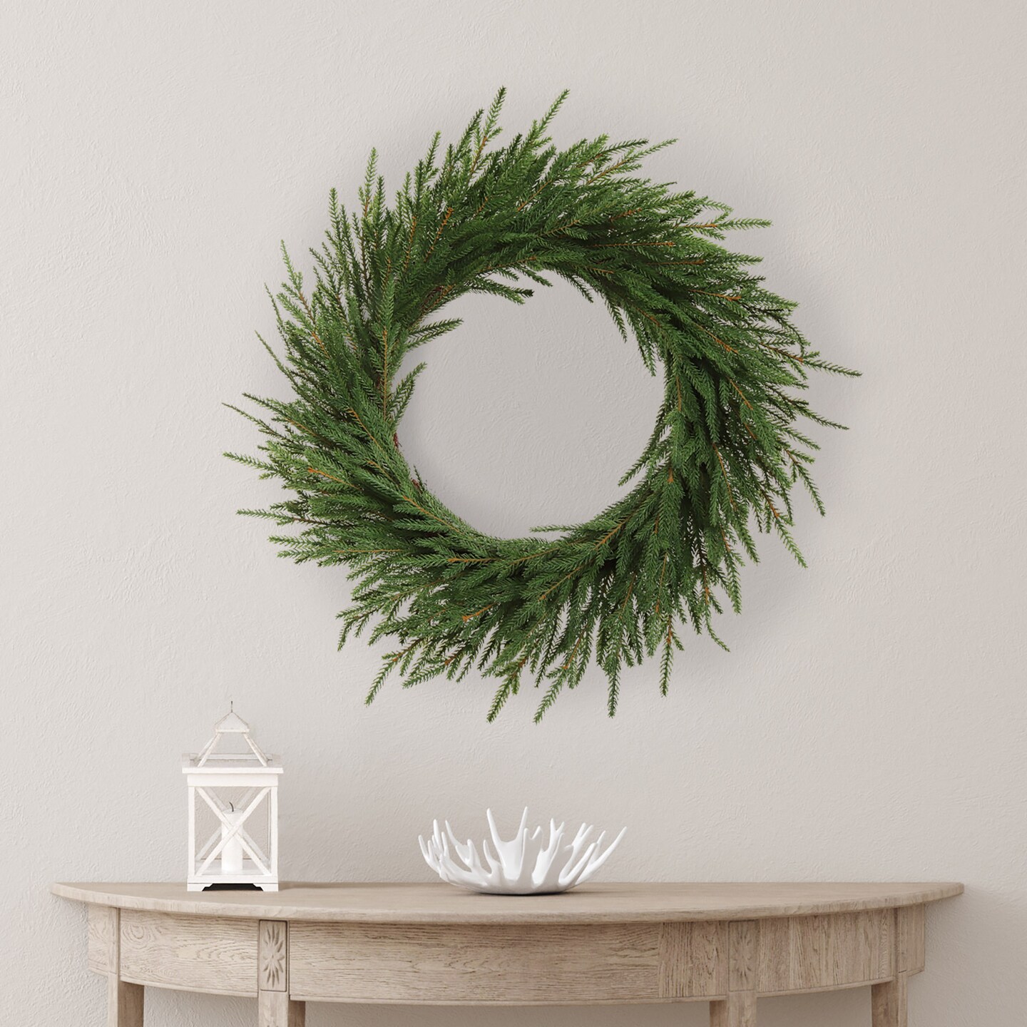 24&#x22; Real Touch Frasier Wreath | Lifelike Evergreen Christmas Wreath for Doors, Walls &#x26; Mantles | Indoor &#x26; Covered Outdoor Use | Durable &#x26; Reusable Holiday Decor, Floral Home by Artificial Flowers