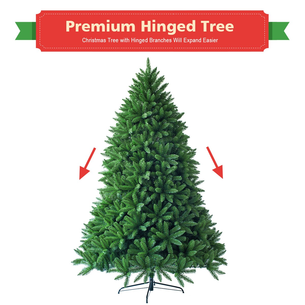 Costway 5ft Artificial Christmas Fir Tree 600 Branch Tips