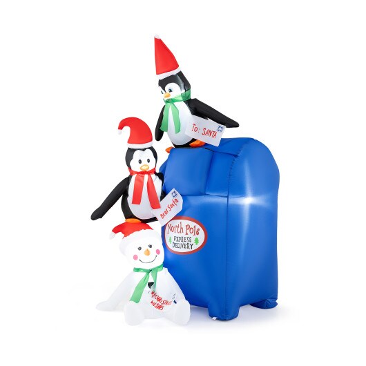 6 FT Lighted Christmas Inflatable Penguins and Snowman with Built-in LED Lights