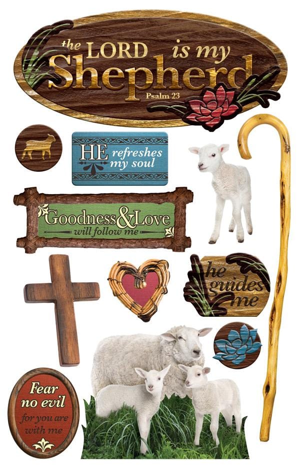 Paper House Lord Is My Shepherd Dimensional Stickers