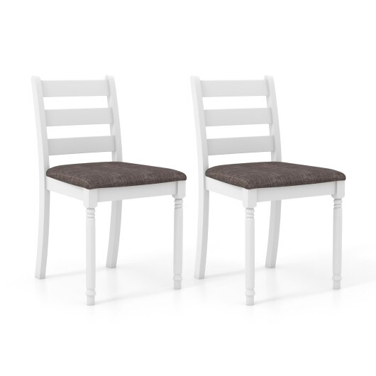 Solid Acacia Wood Dining Chairs with High-Density Foam Seat and Ergonomic Back, Set of 2