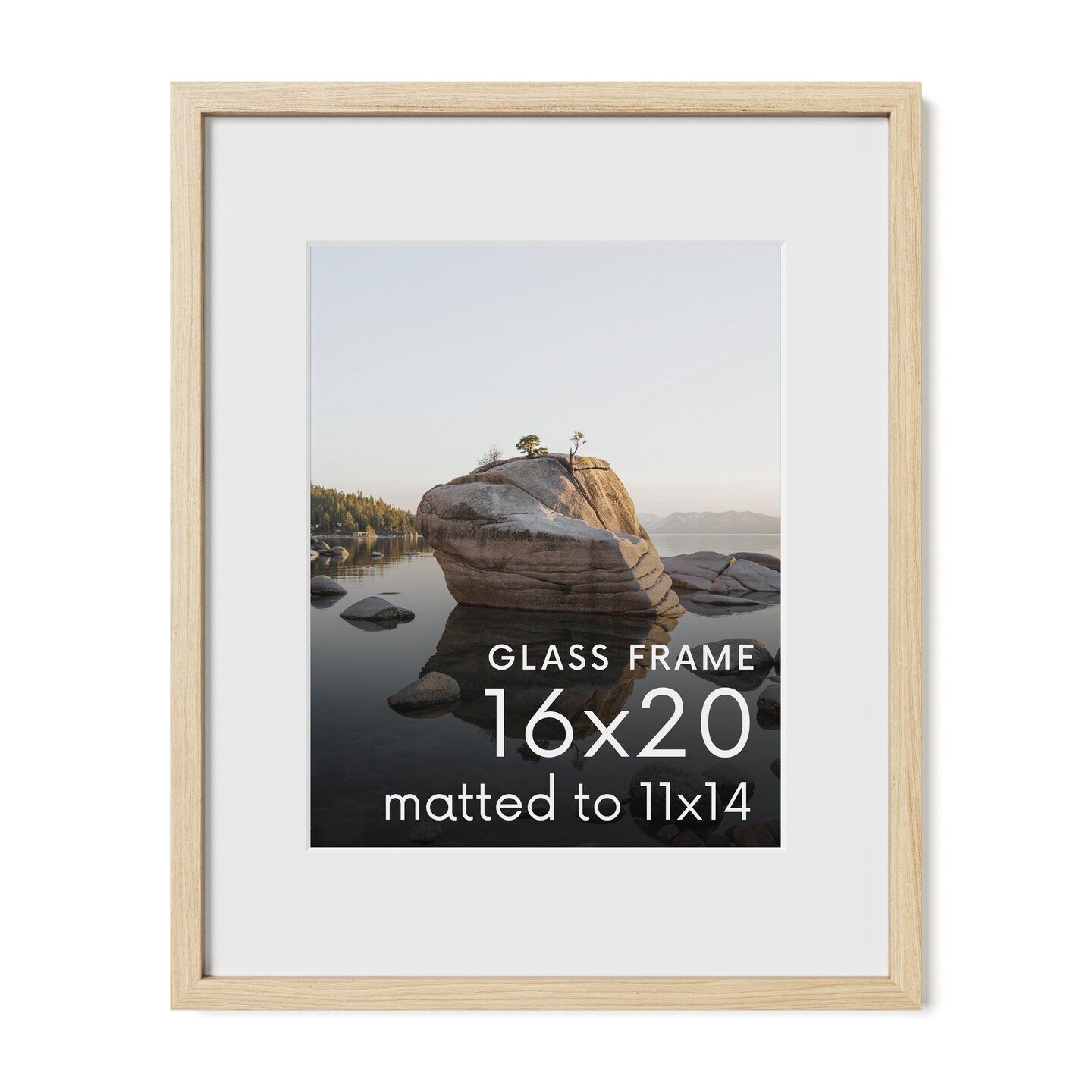 Haus and Hues Oak Wood Picture Frames Matted with Real Glass