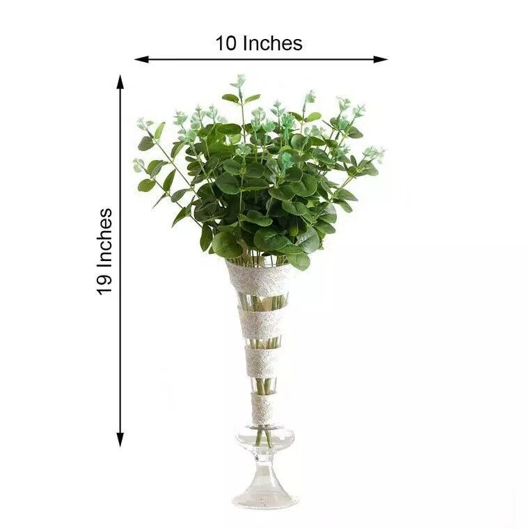 2 pcs 19&#x22; tall Light Green Eucalyptus Artificial Greenery Bushes Wedding Party