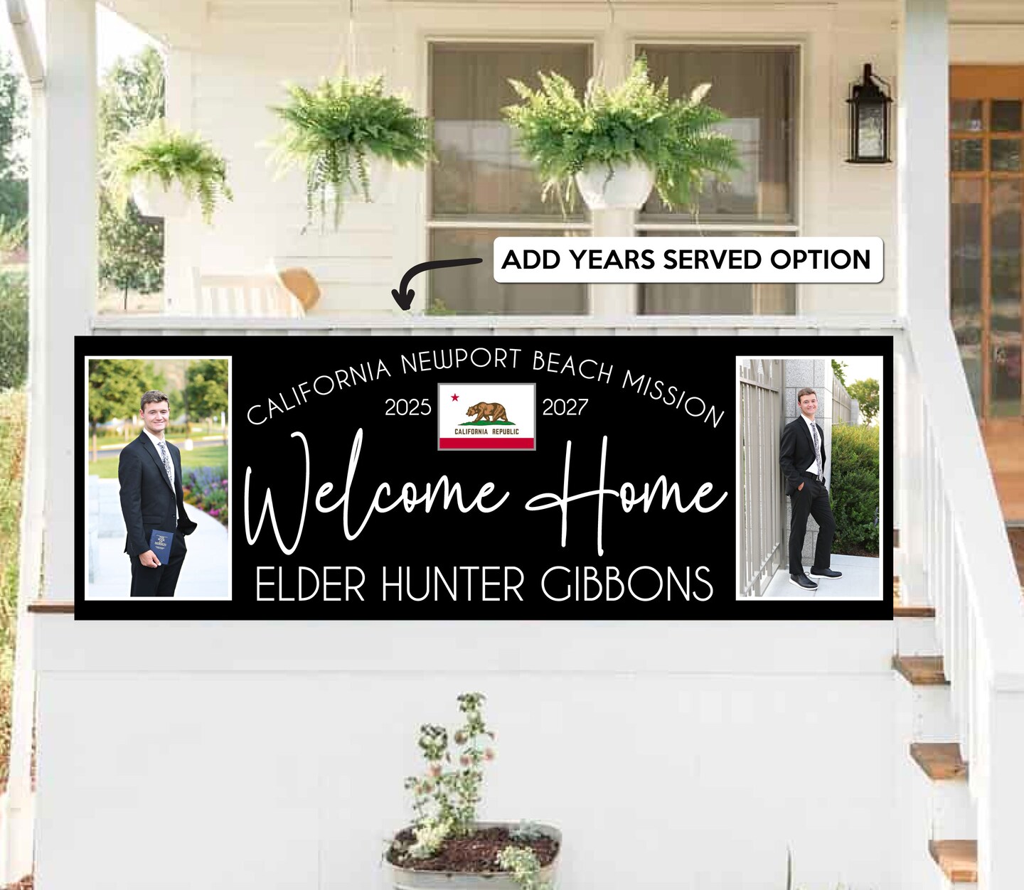 Welcome Home Missionary Banner for Front Yard and Airport with Picture, Photos, Flag, for Two Missions and Homecoming - image8
