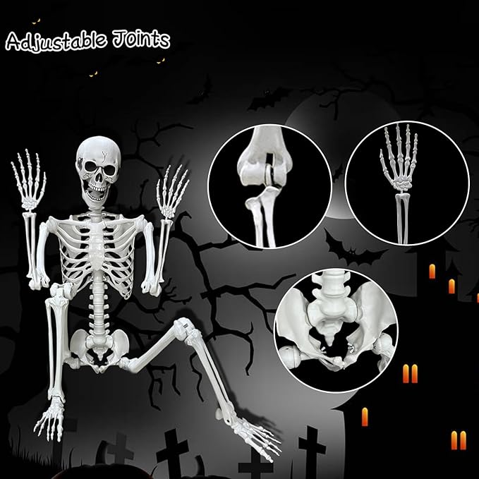 Skeletons Plastic Human Bones with Movable Joints for Halloween Decoration