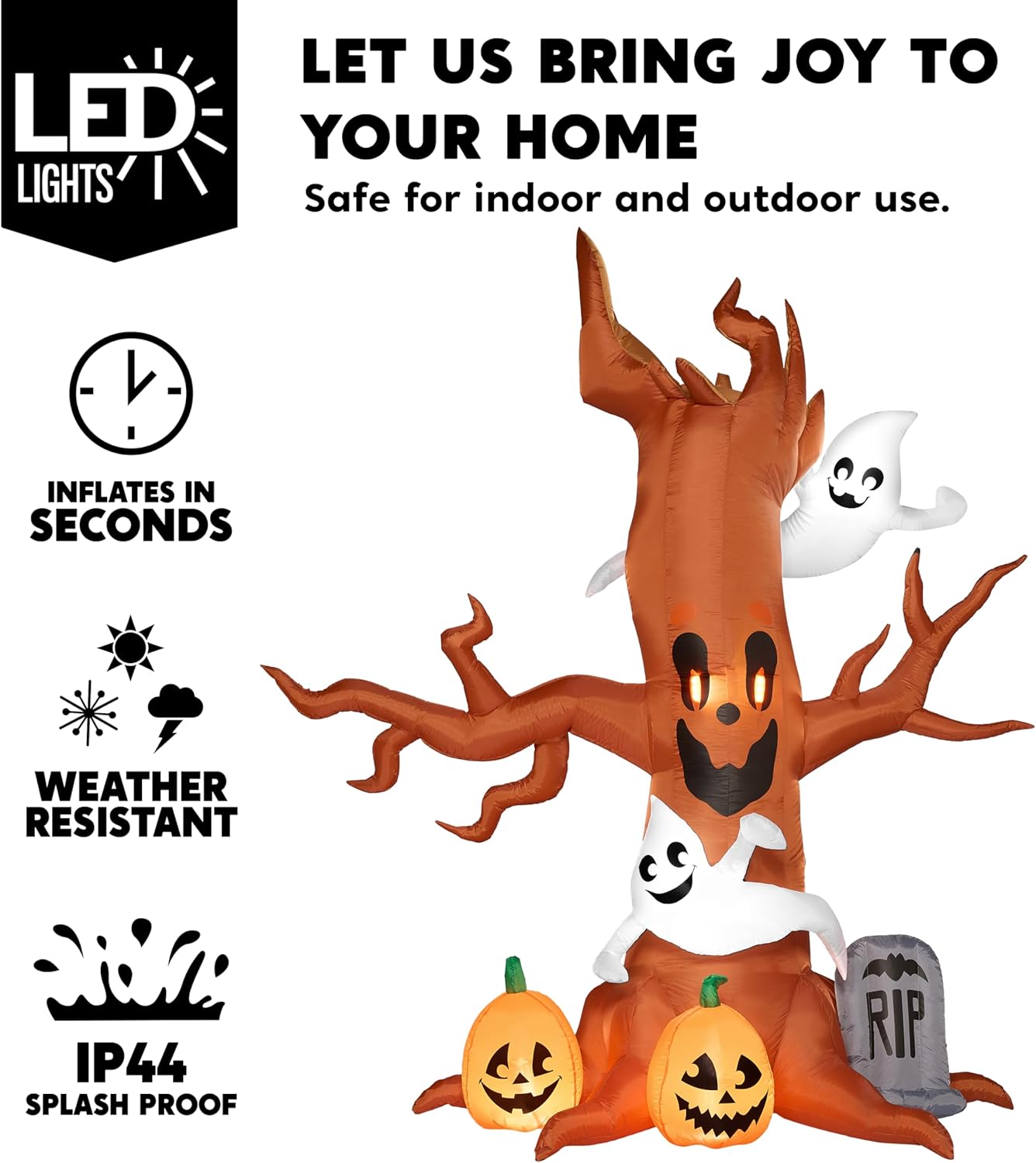 Halloween Inflatable Scary Tree with Ghost