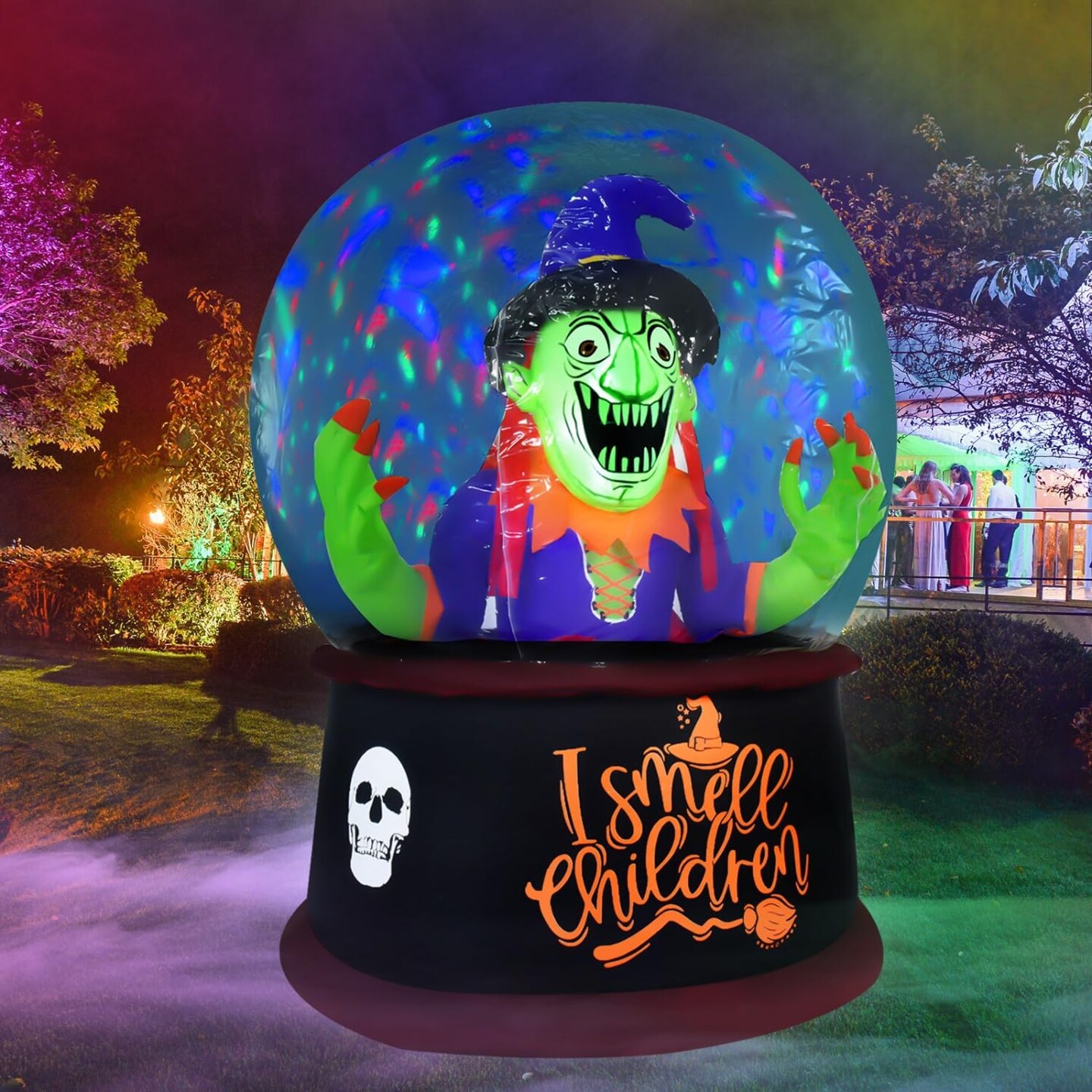 Scary Halloween Inflatable Snow Globe Witch Halloween Decor Outside
