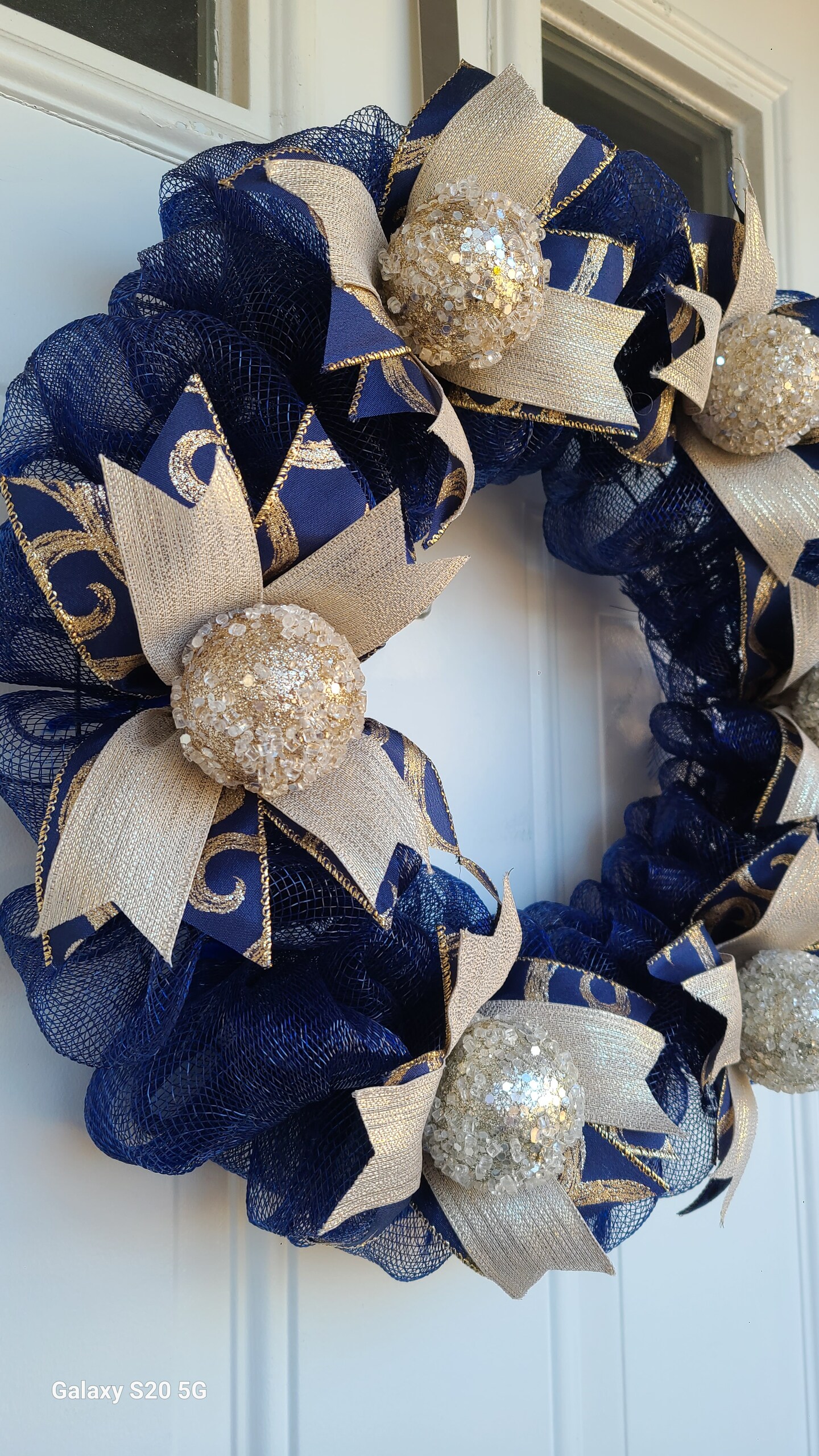 Christmas Wreath, Navy hotsell Blue And Gold Wreath