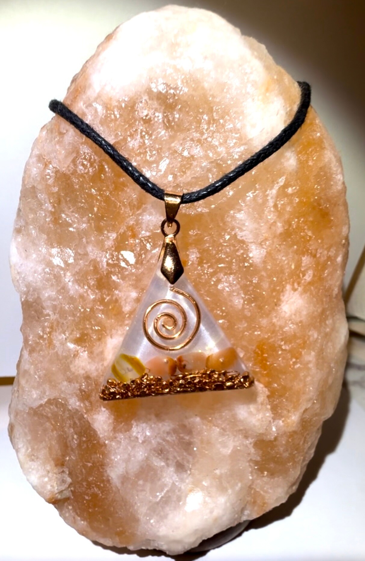 Quartz Crystals Copper Orgone Pyramid EMF Protection Healing Energy Necklace MakerPlace by Michaels