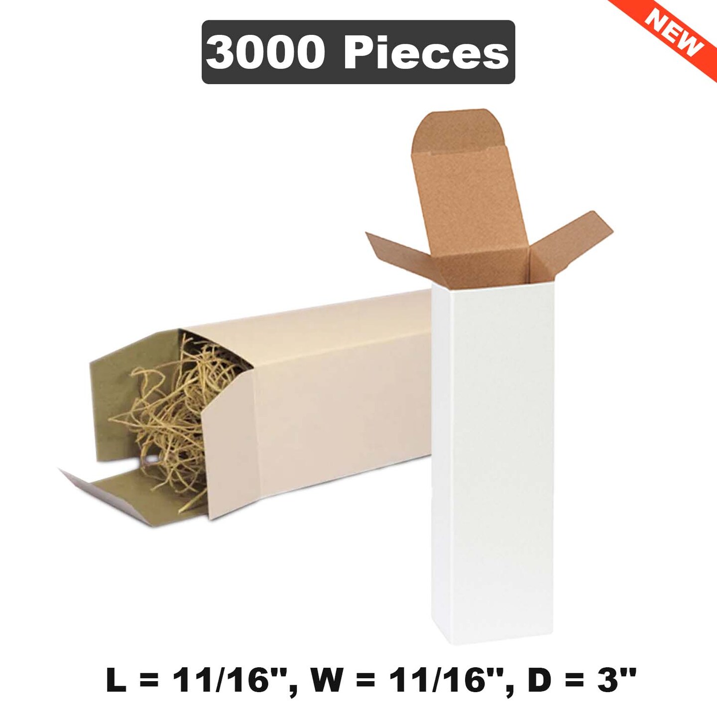 Compact Cardboard Box Perfect for Small Storage 1 1/16" x 1 1/16" x 3"