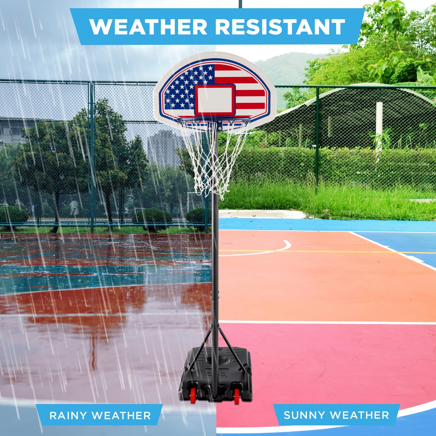 Best Choice Products Kids Height-Adjustable Basketball Hoop, Portable Backboard System w/ 2 Wheels