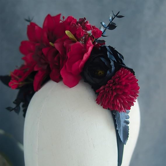 Mexican Flower Crown Day of the dead Headpiece Party Fiesta Flower Headband