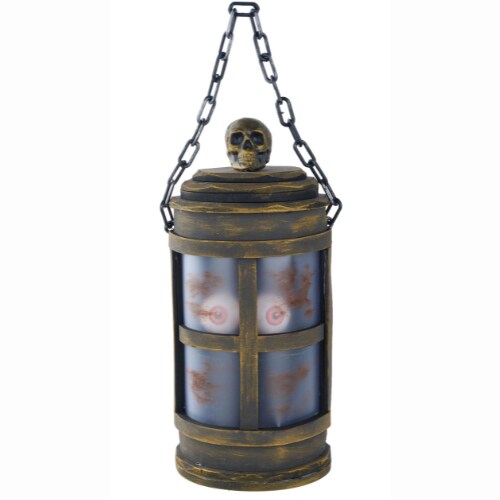 12&#x22; Eyeball Lantern with USB Lights &#x2013; Antique Gold &#x26; Black Halloween Prop | TCT Crafts I HH7532