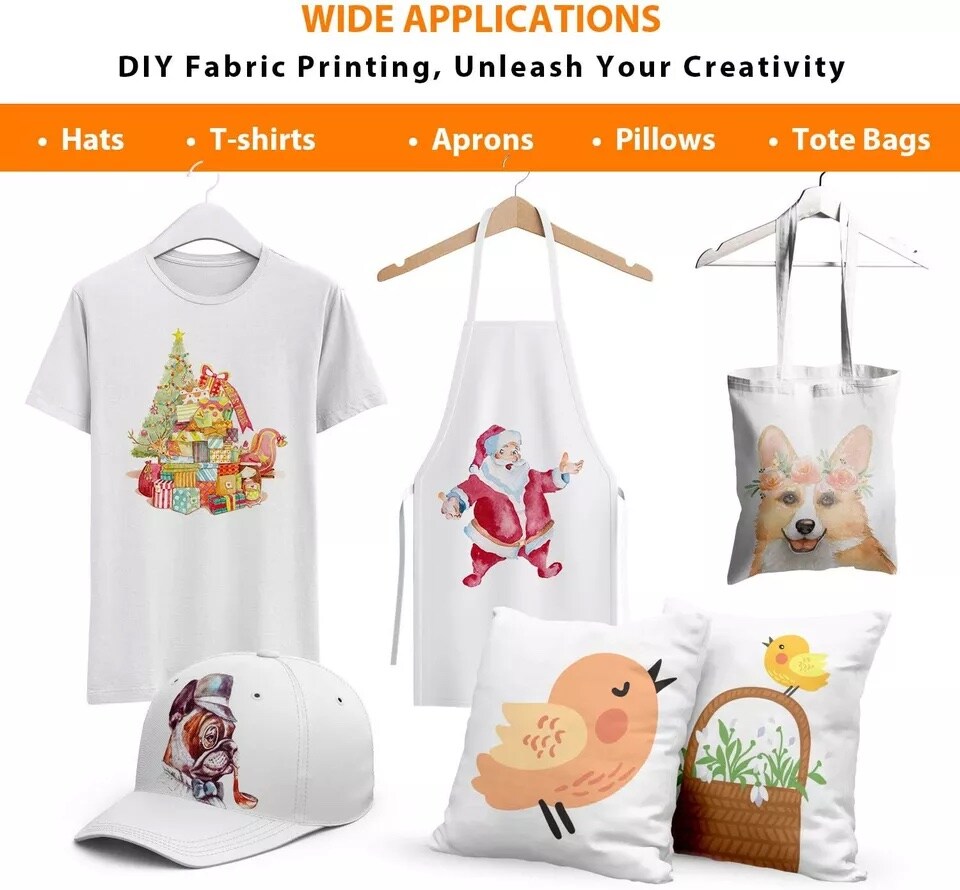 Inkjet Printable Iron-on Light Fabrics Heat Transfer Paper 8.5”x11”