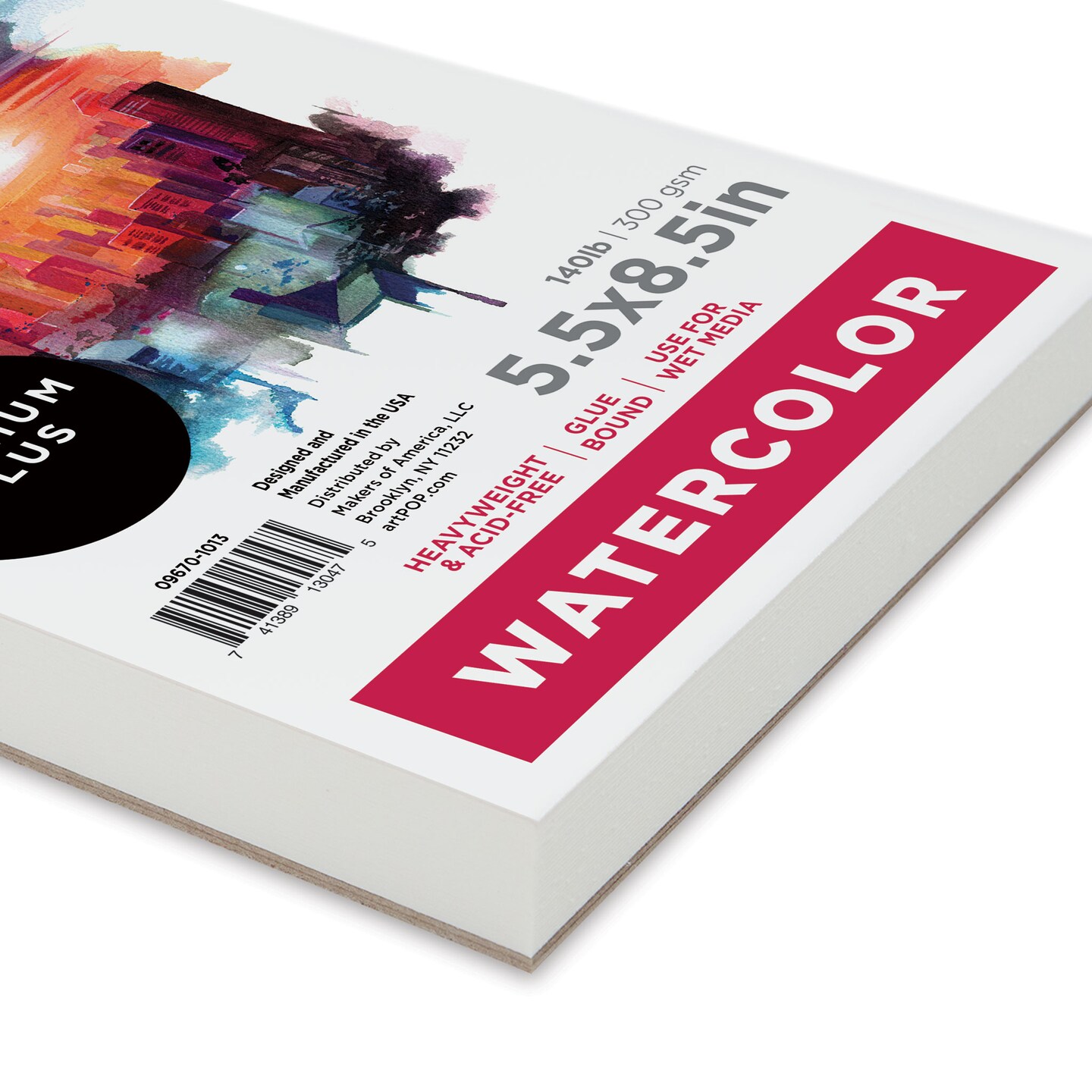 artPOP! Watercolor Pad, 5.5&#x22; x 8.5&#x22;, 30 Sheets, Acid-Free Paper, 140lb (300gsm), Perfect for Most Wet &#x26; Dry Media, Ideal for Beginners, Students, Artists