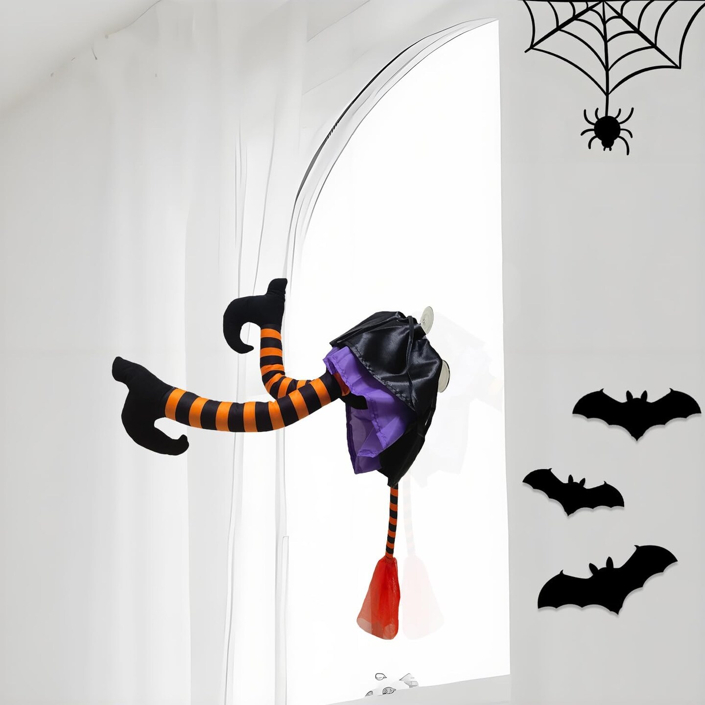 Outdoor Halloween Decorations Large Crashing Witch into Tree Hanging Decor