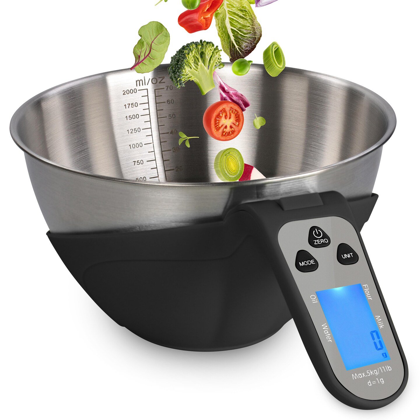7Penn Digital Kitchen Food Scale - 70oz Bowl Scale with Handle for up to 11lbs