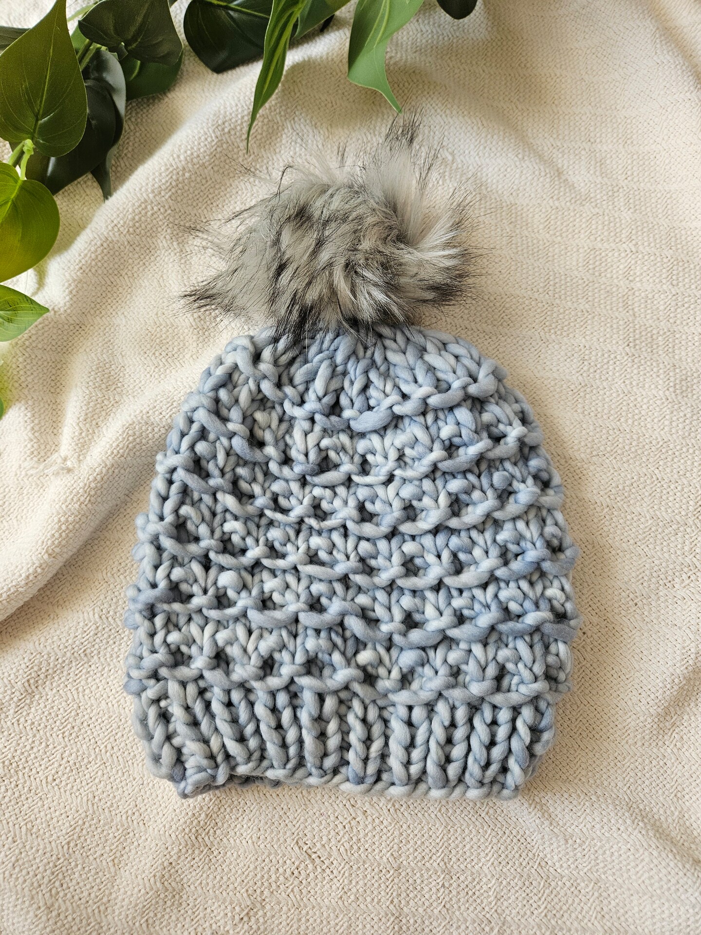 Merino Wool orders Hat with Faux Fur Pom