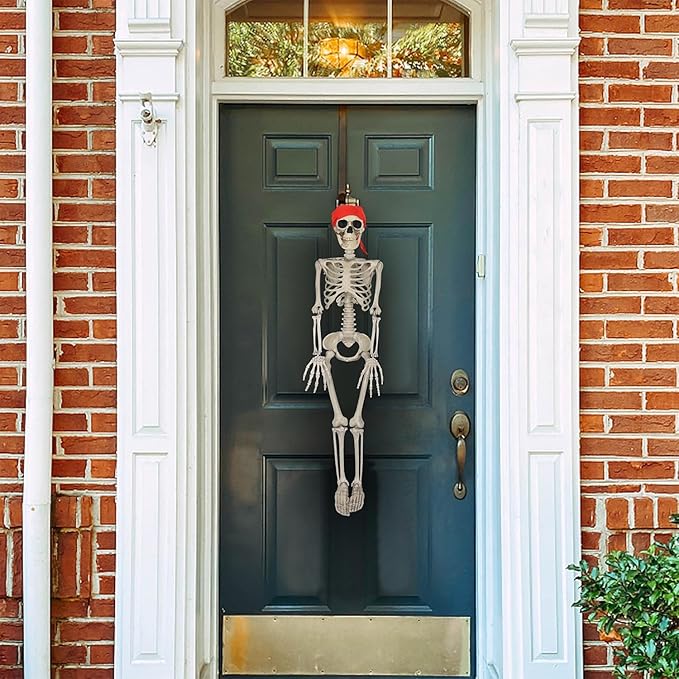 Full Body Skeleton, Life Size Human Bones Pose-N-Stay Realistic with Adjustable Joints, Pose Skeleton Prop, Haunted House Decor