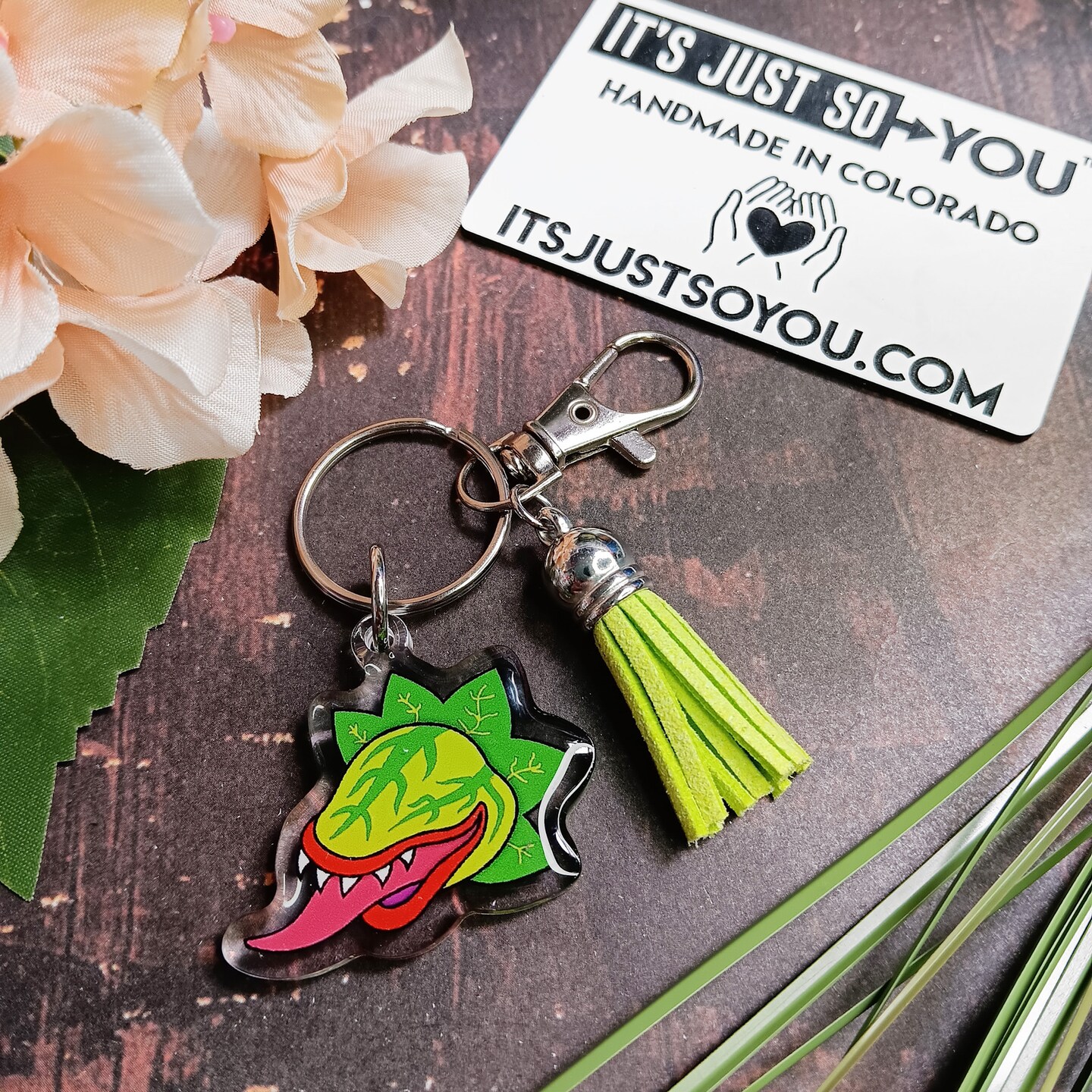 Little Shop of Horrors Audrey II Pendant Tassel Keychain, Gift for